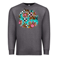 Charcoal Heather race sunflower patches Premium Sweatshirt - AdoDesignShop