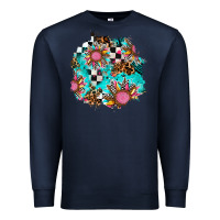 Navy race sunflower patches Premium Sweatshirt - AdoDesignShop