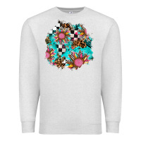 Oatmeal Heather race sunflower patches Premium Sweatshirt - AdoDesignShop