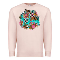 Pale Pink race sunflower patches Premium Sweatshirt - AdoDesignShop