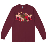 Burgundy Valentine's day mom Mother's Day Long Sleeve Tee - FaDigitalArtStudio