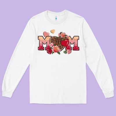 Valentine's Day Mom Mother's Day Long Sleeve Tee Designed By Fadigitalartstudio