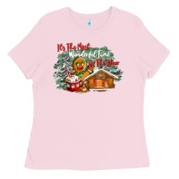 Bubblegum Pink its the wonderful time of the year Ladies Tee - CowGirlArtShop