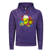 Cloud Purple Softball Frappe Coffee Vintage Hoodie - FaDigitalArtStudio