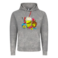 Cloud Rock Softball Frappe Coffee Vintage Hoodie - FaDigitalArtStudio