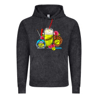 Vintage Black Softball Frappe Coffee Vintage Hoodie - FaDigitalArtStudio
