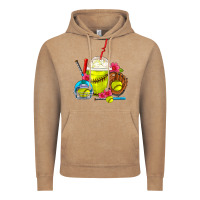 Vintage Coffee Softball Frappe Coffee Vintage Hoodie - FaDigitalArtStudio