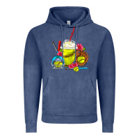 Vintage Denim Softball Frappe Coffee Vintage Hoodie - FaDigitalArtStudio