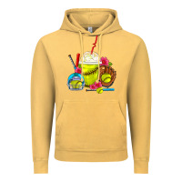 Vintage Mustard Softball Frappe Coffee Vintage Hoodie - FaDigitalArtStudio