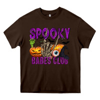 Chocolate Brown Spooky babes club Heavy Core Tee - texasbilliewilder