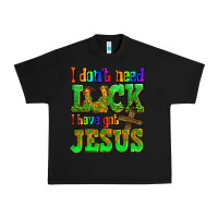 Black St. Patrick's I dont need luck i have got Jesus Urban Heavy Tee - OliviaCreatesArt