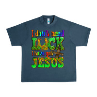Midnight Navy St. Patrick's I dont need luck i have got Jesus Urban Heavy Tee - OliviaCreatesArt