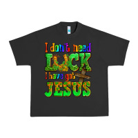 Pigment Black St. Patrick's I dont need luck i have got Jesus Urban Heavy Tee - OliviaCreatesArt