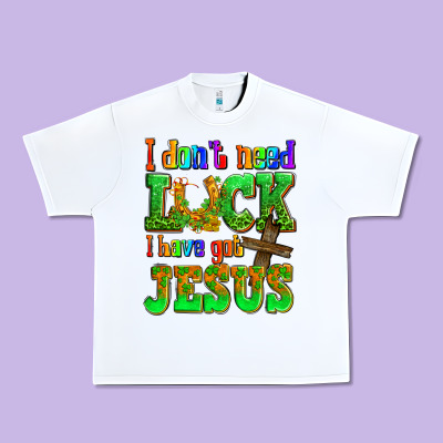 St. Patrick's I Dont Need Luck I Have Got Jesus Urban Heavy Tee Designed By Oliviacreatesart