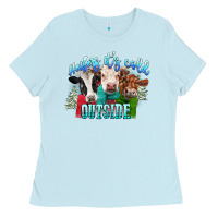 Baby Blue heifers its cold outside Ladies Tee - CowGirlArtShop
