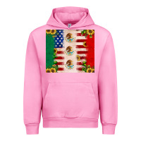 Fuchsia Pink American flag mexico flag sunflower cactus Urban Hoodie - JahusDesignShop