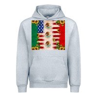 Heather Grey American flag mexico flag sunflower cactus Urban Hoodie - JahusDesignShop