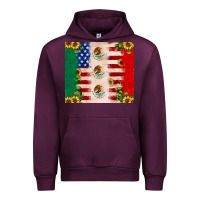 Mauve Wine American flag mexico flag sunflower cactus Urban Hoodie - JahusDesignShop