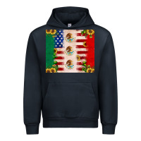 Navy American flag mexico flag sunflower cactus Urban Hoodie - JahusDesignShop