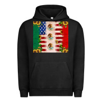 Pigment Black American flag mexico flag sunflower cactus Urban Hoodie - JahusDesignShop