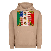 Pigment Burro American flag mexico flag sunflower cactus Urban Hoodie - JahusDesignShop