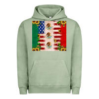 Pigment Oil Green American flag mexico flag sunflower cactus Urban Hoodie - JahusDesignShop