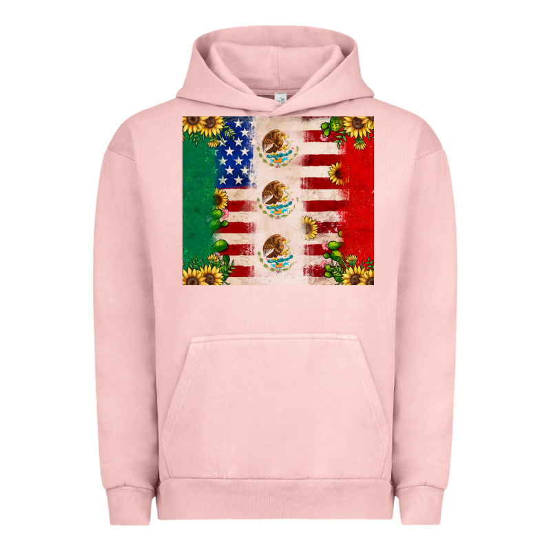 American Flag Mexico Flag Sunflower Cactus Urban Hoodie by JahusDesignShop | Teevron