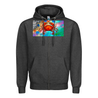 Charcoal Heather crab license plate Zipper Hoodie - BarkalooDesign