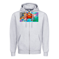 Heather Grey crab license plate Zipper Hoodie - BarkalooDesign