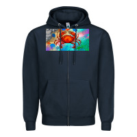 Navy crab license plate Zipper Hoodie - BarkalooDesign