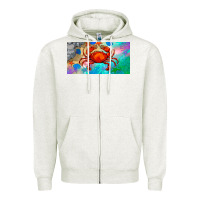 Oatmeal Heather crab license plate Zipper Hoodie - BarkalooDesign