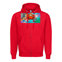 Red crab license plate Zipper Hoodie - BarkalooDesign