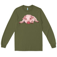 Army Green baby pig Long Sleeve Tee - RanaPortraitStore