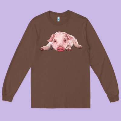 Baby Pig Long Sleeve Tee Designed By Ranaportraitstore