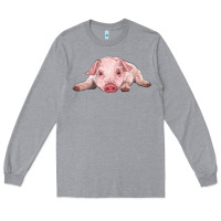 Heather Grey baby pig Long Sleeve Tee - RanaPortraitStore
