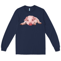 Navy baby pig Long Sleeve Tee - RanaPortraitStore