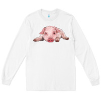 White baby pig Long Sleeve Tee - RanaPortraitStore