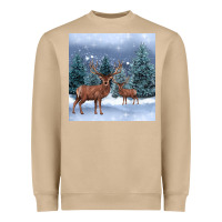 Mushroom winter deer Heavyweight Sweatshirt - BarkalooDesign