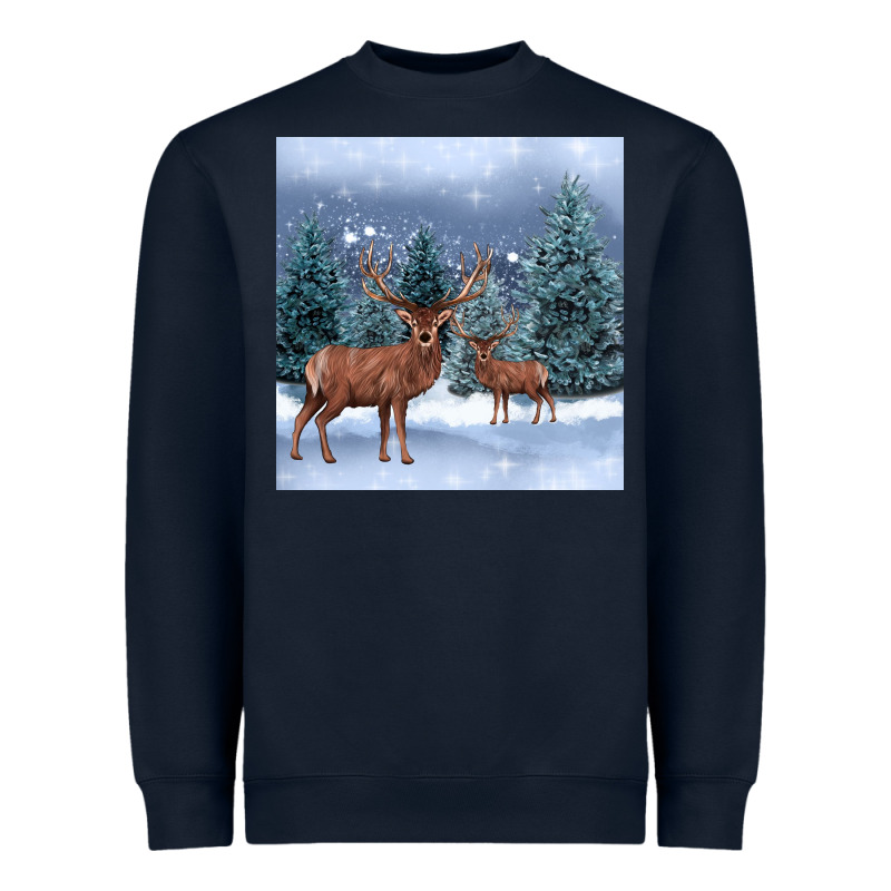 Winter Deer Heavyweight Sweatshirt by BarkalooDesign | Teevron