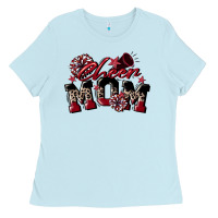 Baby Blue cheer mom  maroon Ladies Tee - CowGirlArtShop