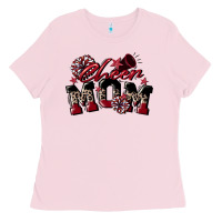 Bubblegum Pink cheer mom  maroon Ladies Tee - CowGirlArtShop