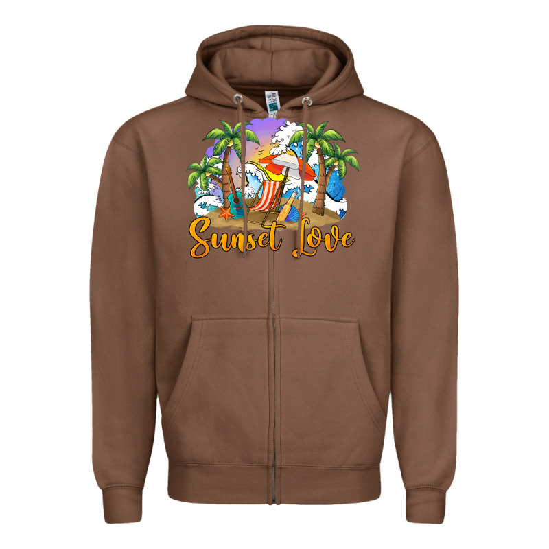 Sunset Love Zipper Hoodie by BarkalooDesign | Teevron