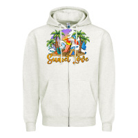 Oatmeal Heather sunset love Zipper Hoodie - BarkalooDesign