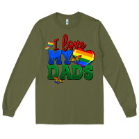 Army Green I love my dads Long Sleeve Tee - FaDigitalArtStudio