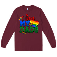 Burgundy I love my dads Long Sleeve Tee - FaDigitalArtStudio