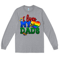Heather Grey I love my dads Long Sleeve Tee - FaDigitalArtStudio