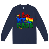 Navy I love my dads Long Sleeve Tee - FaDigitalArtStudio
