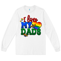 White I love my dads Long Sleeve Tee - FaDigitalArtStudio