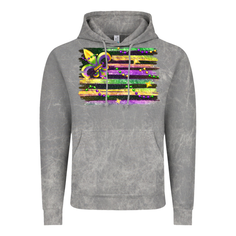 Mardi Gras Flag Vintage Hoodie by FaDigitalArtStudio | Teevron