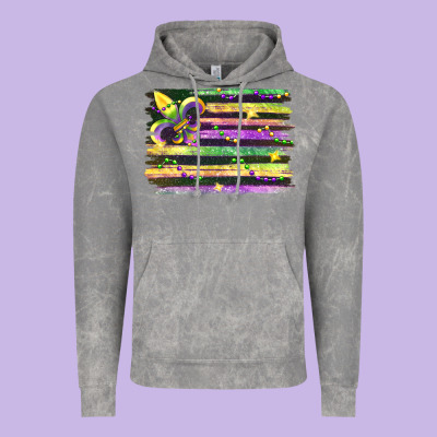 Mardi Gras Flag Vintage Hoodie Designed By Fadigitalartstudio